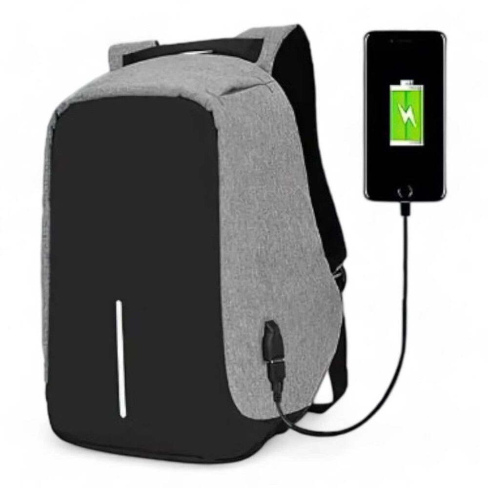 MOCHILA NOTEBOOK 15.6" ANTIRROBO IMPERMEABLE USB